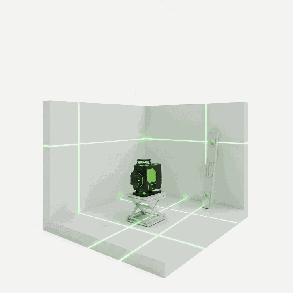 Niveau laser 16 lignes 4D 360° pour alignement précis chantiers